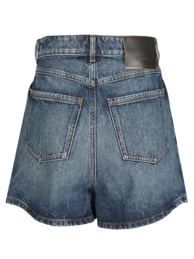 Sportmax Oversized Denim Shorts Trousers Blue In Blue
