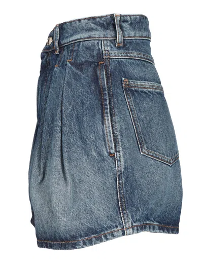 Sportmax Oversized Denim Shorts Trousers Blue In Blue
