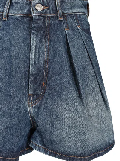 Sportmax Oversized Denim Shorts Trousers Blue In Blue