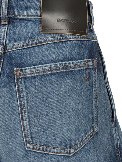 Sportmax Oversized Denim Shorts Trousers Blue In Blue