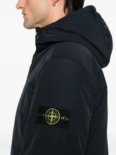 Stone Island Soft Shell-r Padded Jacket In Blue