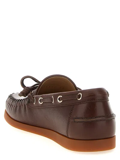 Valentino Garavani Brown Leather Palm Avenue Loafers