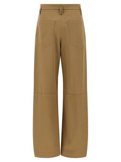 Brunello Cucinelli Trousers With Front Pleats And Wide Leg In Brown