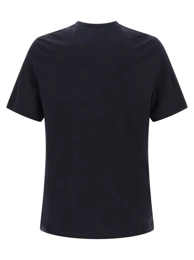 Brunello Cucinelli Graphic Print Crew Neck T-shirt With Side Slits In Black