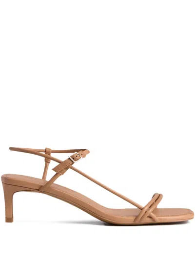 12 Storeez 50mm Leather Ankle-strap Heeled Sandals