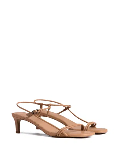 12 Storeez 50mm Leather Ankle-strap Heeled Sandals