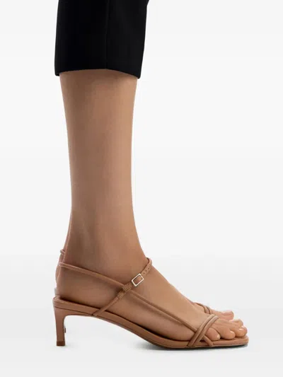 12 Storeez 50mm Leather Ankle-strap Heeled Sandals