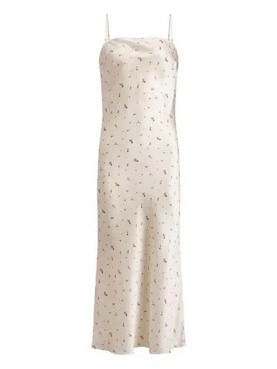 12 Storeez Home Floral-print Slip Dress In White