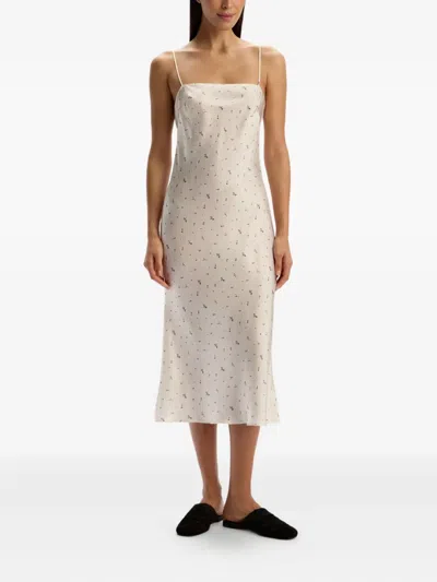12 Storeez Home Floral-print Slip Dress In White