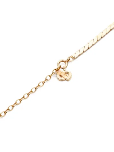 Pre-owned Dior 1980-1990s Gold Chain Sapphire Necklace