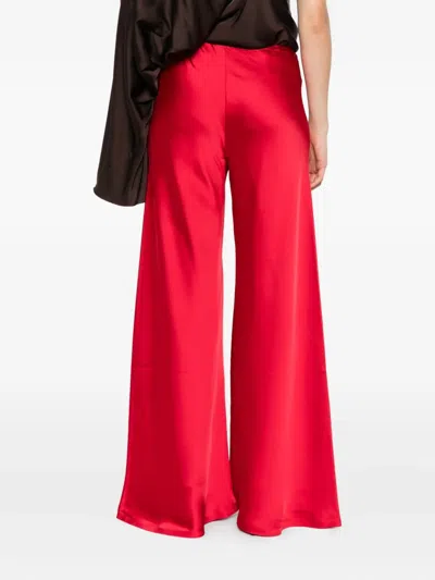 Norma Kamali Elephant Bias-cut Wide-leg Trousers In Red