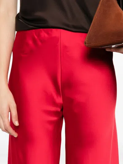 Norma Kamali Elephant Bias-cut Wide-leg Trousers In Red