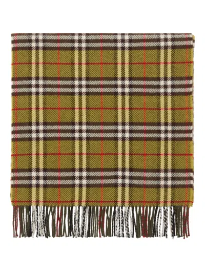 Burberry Checkered Scarf In Green