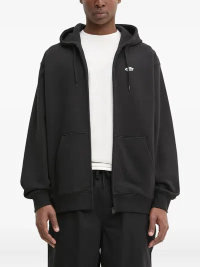 Vans Logo-print Zip-up Hoodie In Black