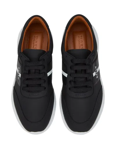 Bally Ribbon-detail Leather Sneakers In Black