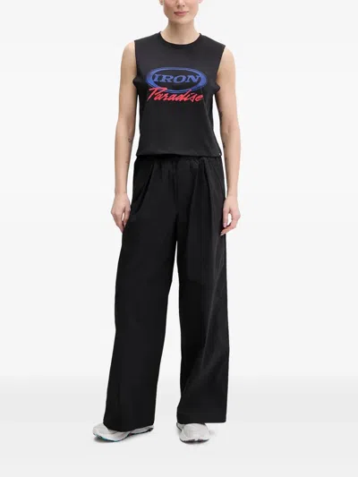 Under Armour Pleated Wide-leg Trousers In Black