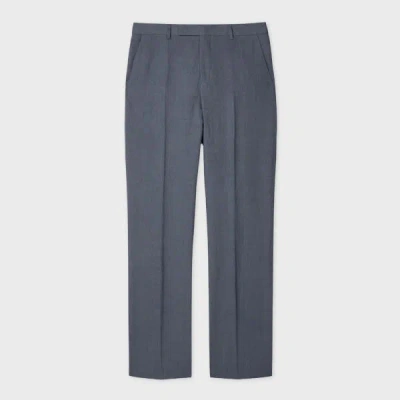 Paul Smith Tapered-fit Stone Blue Linen Trousers In Blue