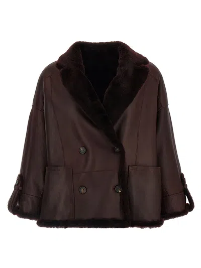 Brunello Cucinelli Reversible Jacket Fur Bordeaux