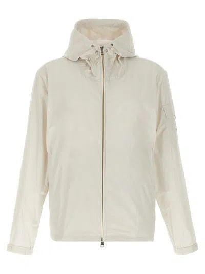 Moncler Windbreaker Drawstring Hood Elasticated Cuffs In White