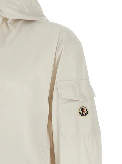 Moncler Windbreaker Drawstring Hood Elasticated Cuffs In White