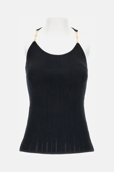 Elisabetta Franchi Chain-strap Ribbed Tank Top
