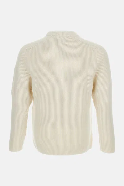C.p. Company C.p.company White Cotton Blend Sweater In White