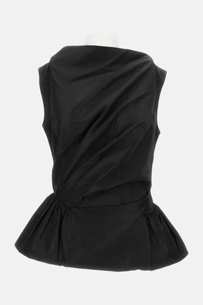 Simone Rocha Draped Bind Peplum Top