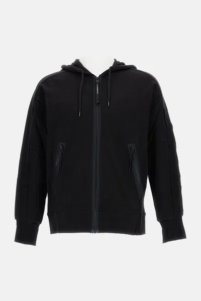 C.p. Company C.p.company Sweatshirts Hooded Open In Diagonal Raised Fleece