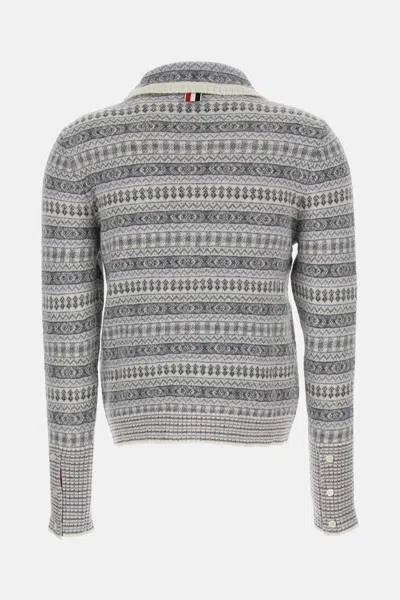 Thom Browne Jacquard Pullover In Gray