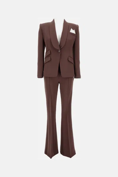 Elisabetta Franchi Tailored Suit In Brown