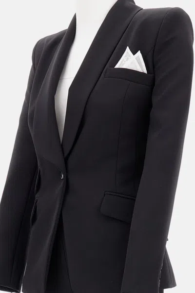 Elisabetta Franchi Tailored Black Suit With Fitted Blazer And Straight-leg Trousers In Black