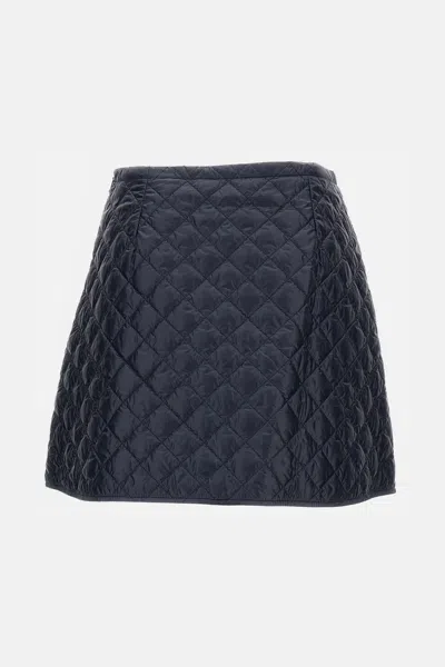 Moncler Navy Blue Diamond-quilted Mini Skirt