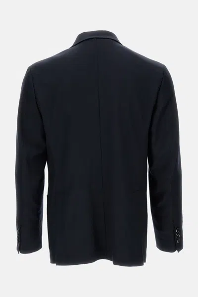 Barena Venezia Tailored Wool Blend Barena Jacket With Classic Notch Lapel In Black