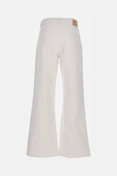 Ag White Jeans With Belt Loops And Logo Patch On The Rear In White