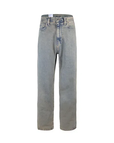 Carhartt Landon Blue Trousers In Gray