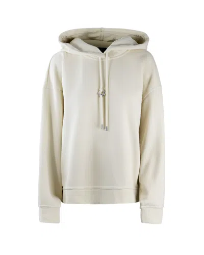 Sportmax Hooded Sweatshirt Kangaroo Pocket In White