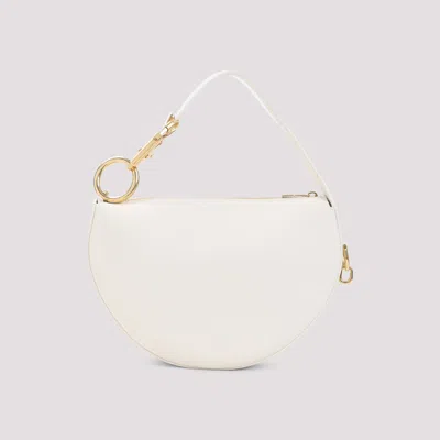 Burberry Half-moon Design Shoulder Bag With Gold Ring Detail In Neutral