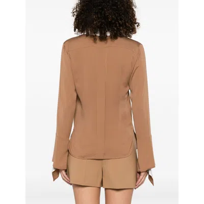 Max Mara Camel Silk Colour-block Shirt