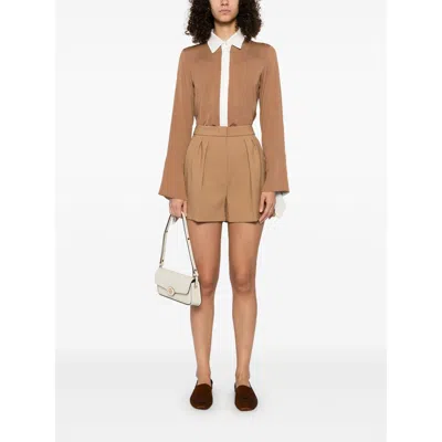 Max Mara Camel Silk Colour-block Shirt
