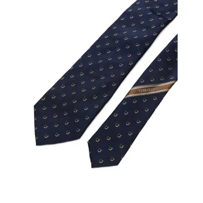 Ferragamo Gancini Print Silk Tie With Standard Width