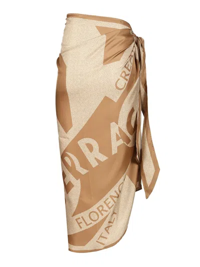 Ferragamo Skarong Venn Skirts Beige In Multi