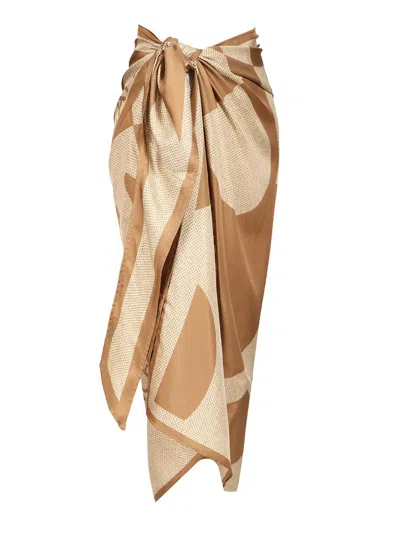 Ferragamo Skarong Venn Skirts Beige In Multi
