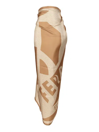 Ferragamo Skarong Venn Skirts Beige In Multi