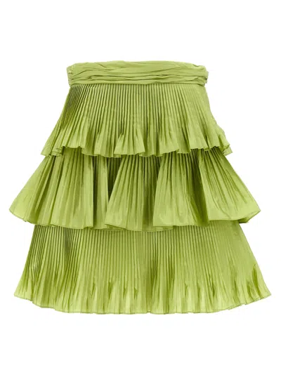 Valentino Green Taffet Skirt In Green