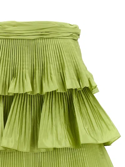 Valentino Green Taffet Skirt In Green