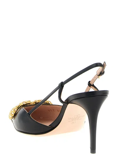 Valentino Vlogo Signature Slingback Pointed Toe Pumps In Black
