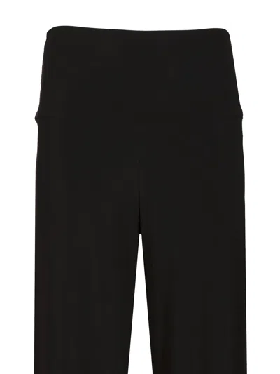 Norma Kamali High Waist Elastic Wide-leg Trousers In Black