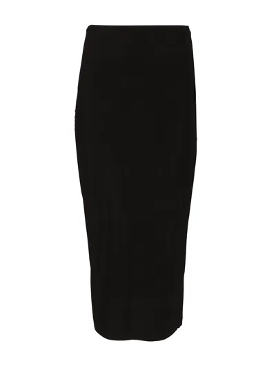 Norma Kamali Straight Skirt To Midcalf Skirts Black In Black
