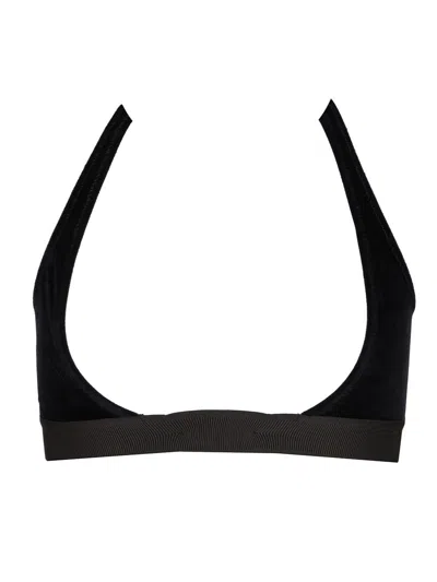 Tom Ford Stretch Lustrous Velour Signature Bralette Underwear Blue In Black
