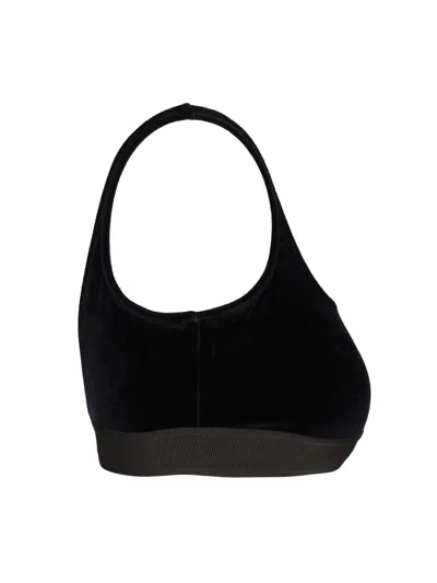 Tom Ford Stretch Lustrous Velour Signature Bralette Underwear Blue In Black